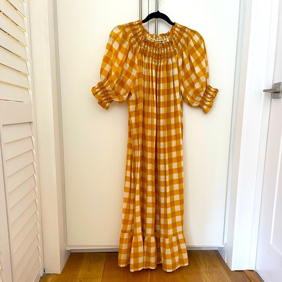 Dôen yellow and white checkered dress. Size XS - Picture 4 of 5
